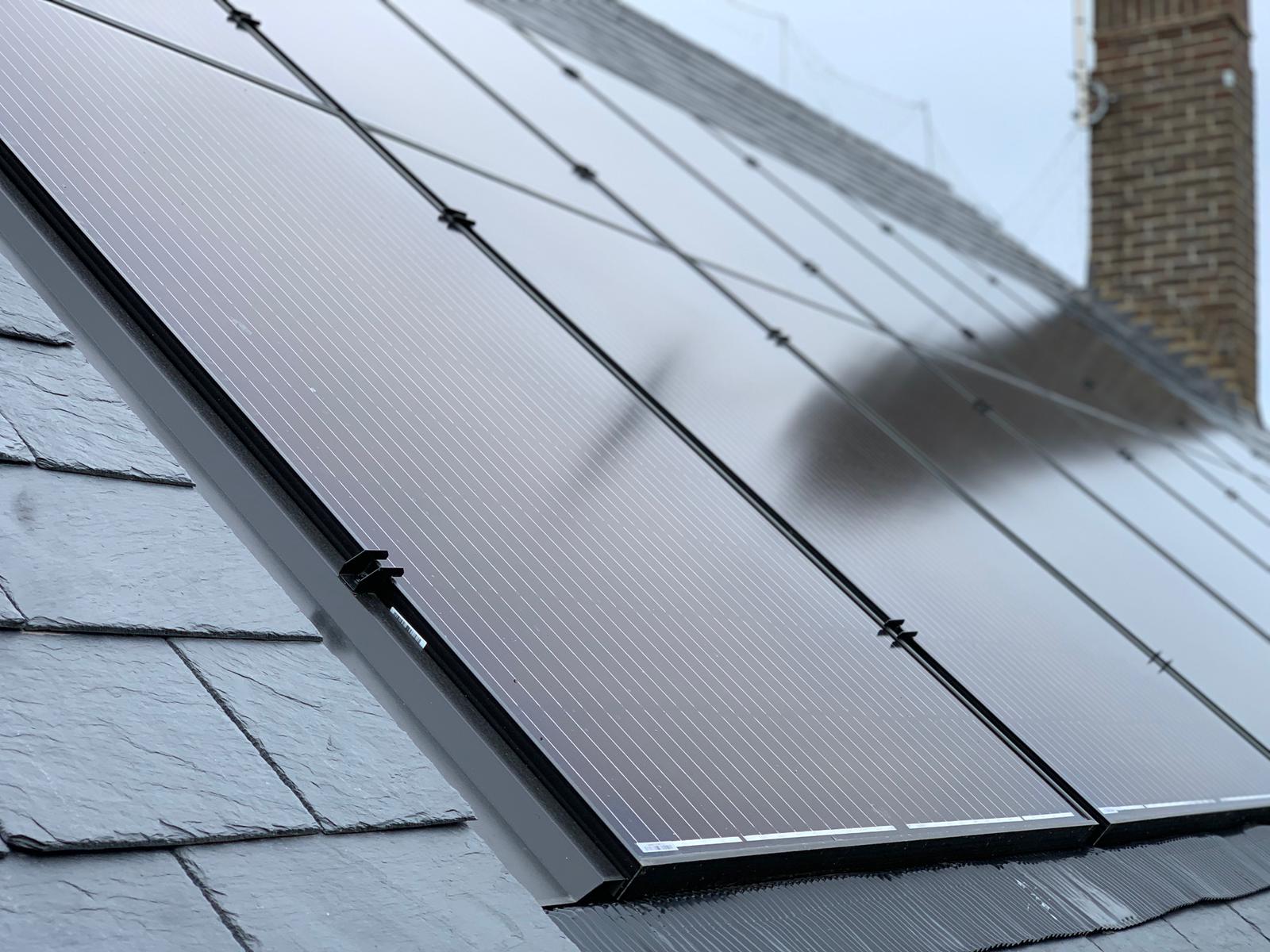 Solar panels and battery storage on a refurbishment project
