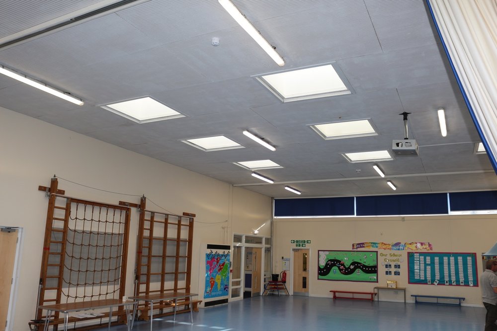 Bright main hall after LED upgrade