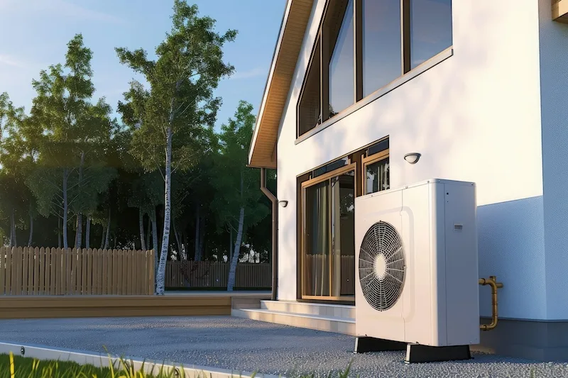 Air source heat pump in residential property